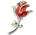 Diamond-studded metal rose flower USB drive with crystal design in blue, purple, and red colours