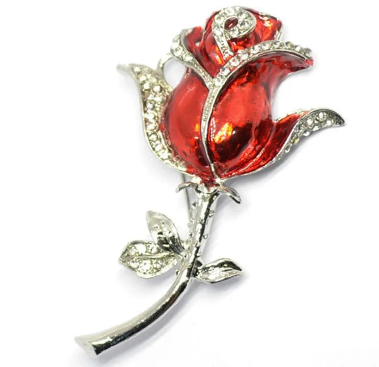 Diamond-studded metal rose flower USB drive with crystal design in blue, purple, and red colours