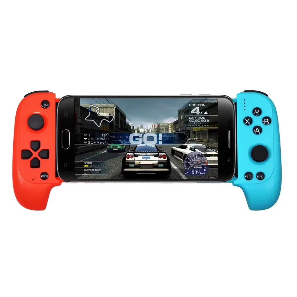 Cytec wireless Bluetooth telescopic game handle in black or red blue for iOS and Android phones.