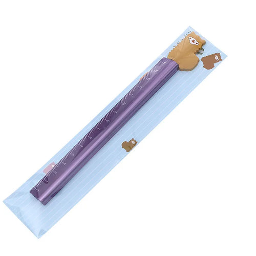 15 cm aluminium ruler with alpaca design showing straight edge and colourful pattern