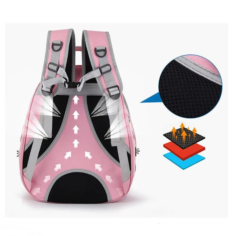 Parrot backpack carrier in PVC with medium hard shell, view of the bag in black colour