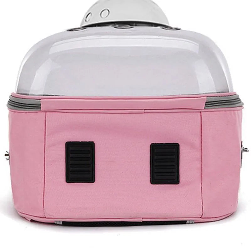 Parrot backpack carrier in PVC with medium hard shell, view of the bag in black colour