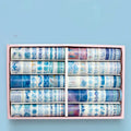100 rolls of antique character hand accounting paper tape in storage box with multiple width options