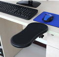 Black rotating computer hand bracket mouse wrist pad showing 180-degree adjustment mechanism