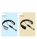 Portable wearable neck air conditioner in black with USB cable and adjustable neck band