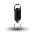 Black portable digital audio recorder with zinc alloy shell and one-key recording button.