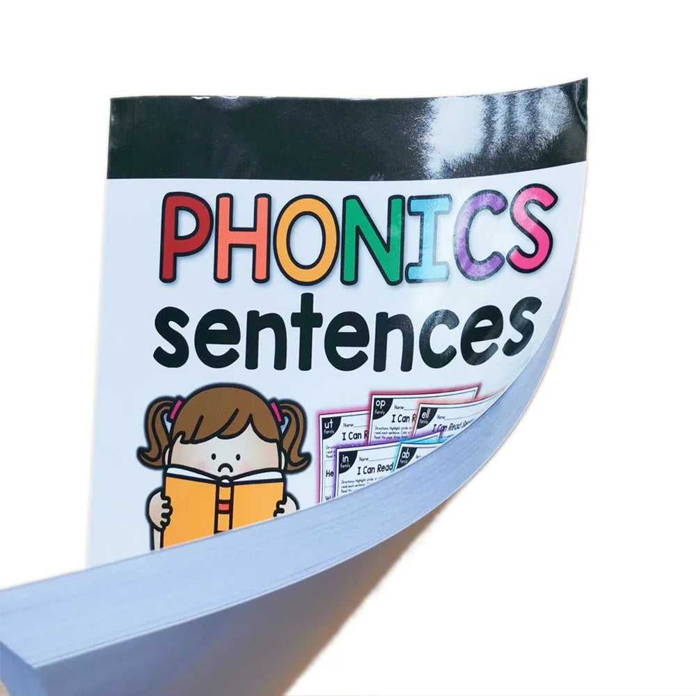 Children's English phonics reading worksheet for age 6 plus, A4 size
