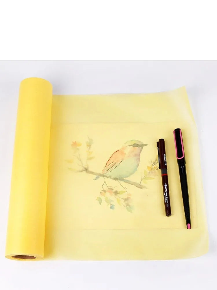 Aikale translucent white and yellow sketch scroll paper rolls showing size options for drawing and tracing.