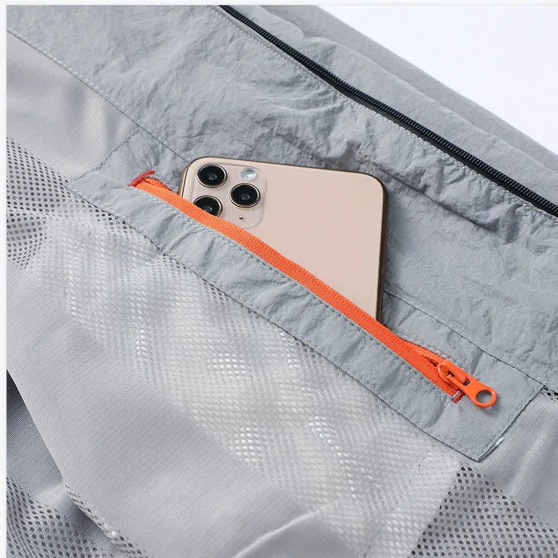Kentino men's light blue polyester summer shirt with fashionable city styling on a hanger.