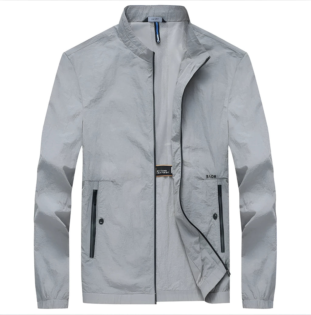 Kentino men's light blue polyester summer shirt with fashionable city styling on a hanger.