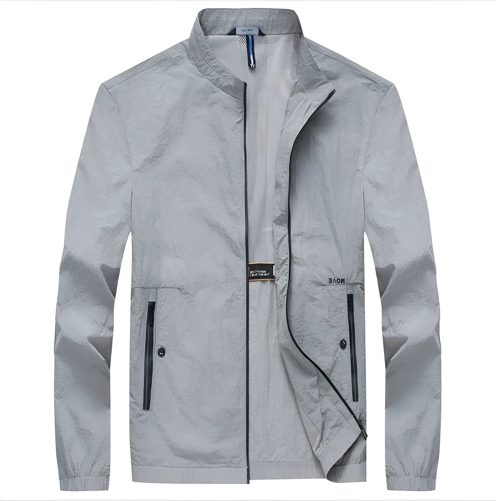 Kentino men's light blue polyester summer shirt with fashionable city styling on a hanger.