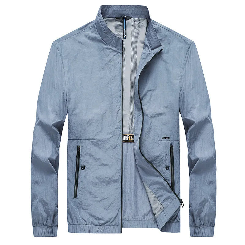 Kentino men's light blue polyester summer shirt with fashionable city styling on a hanger.