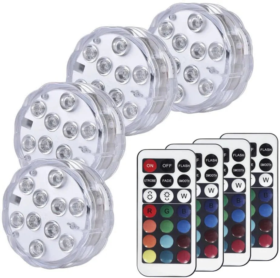 White waterproof decorative LED light with remote control for pools and gardens