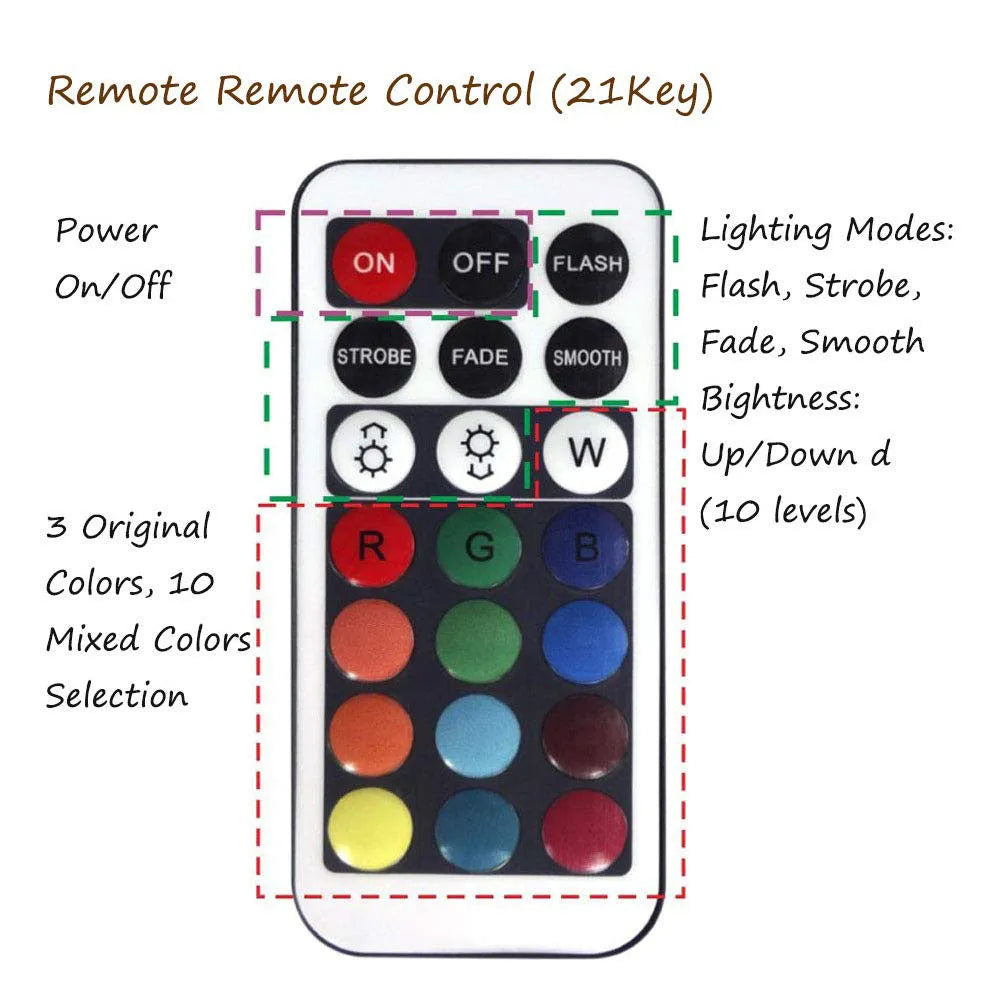 White waterproof decorative LED light with remote control for pools and gardens