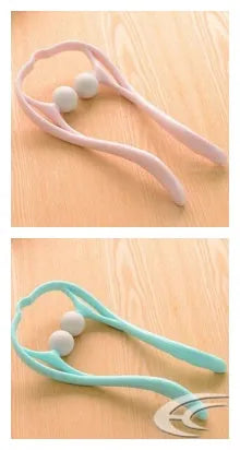 Plastic pressure point therapy neck massager with adjustable stand in blue colour