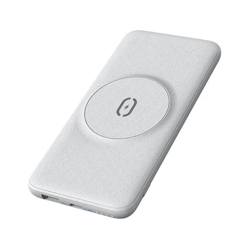 Maiduo magsafe magnetic wireless charging power bank in mint green showing compact size and back clip