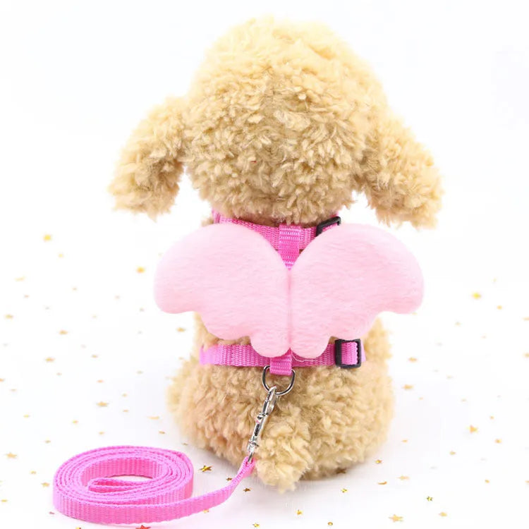 Nylon dog leash traction belt in bare-angel pink colour with silver clip