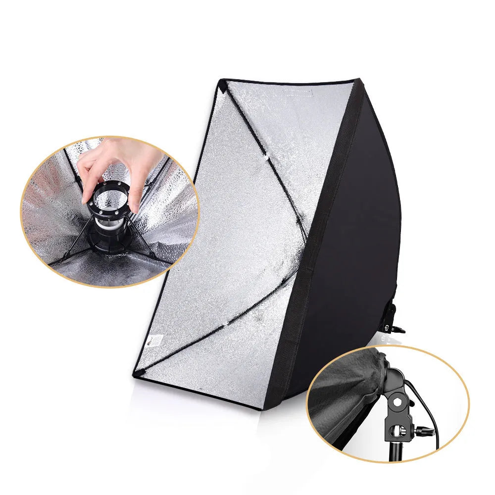 50x70cm softbox light cloth on a 2 metre stand for iPhone-compatible portrait and product photography