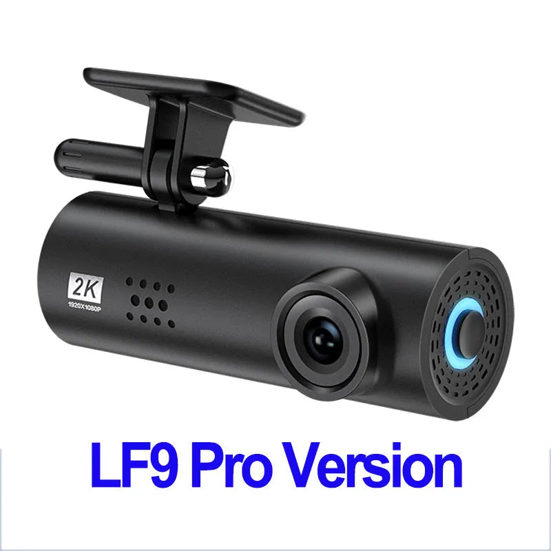 LF9 PRO WiFi car dashboard camera with wide-angle lens and night vision capability