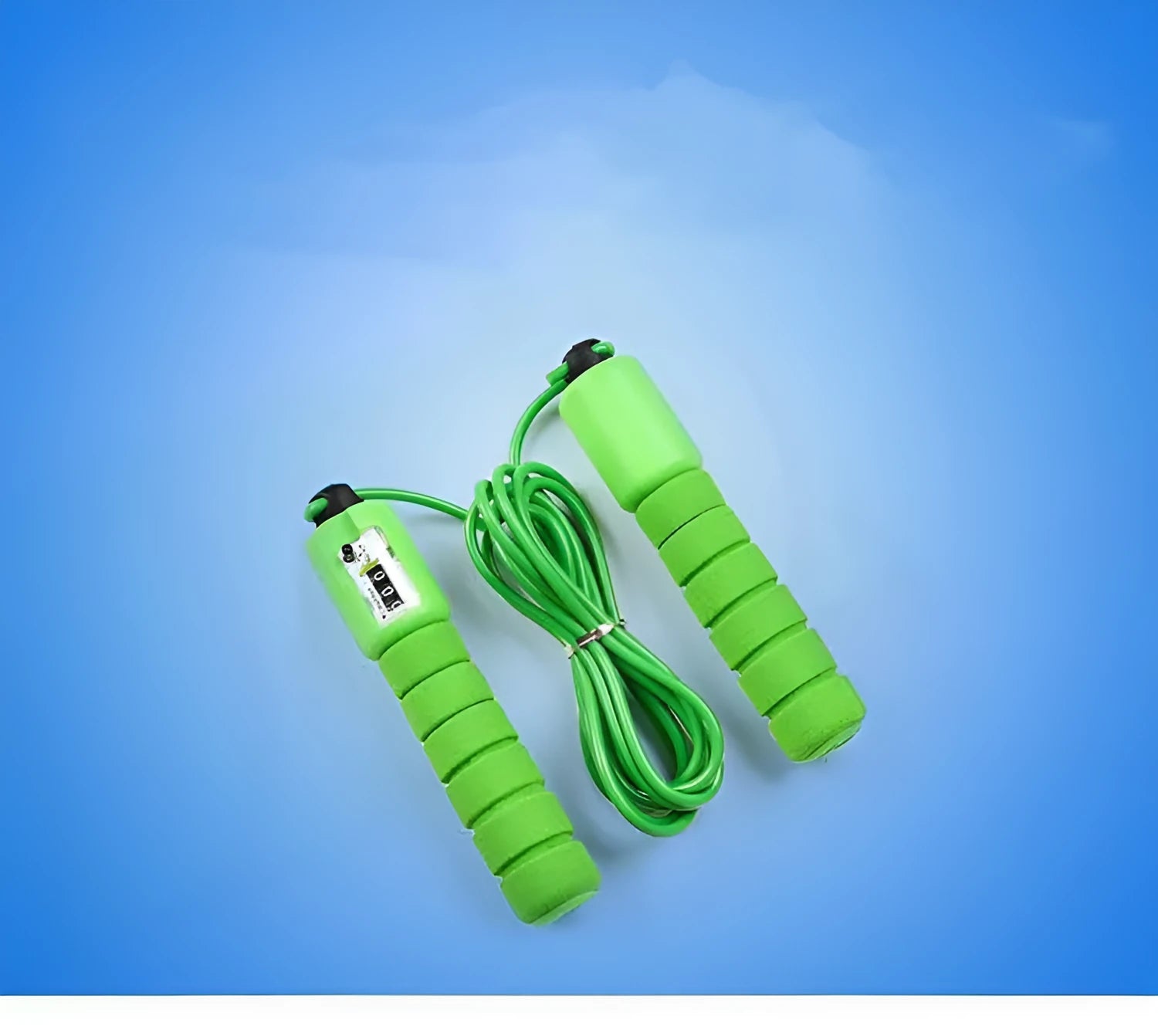 Adult counting skipping rope showing multi-colour options with plastic and sponge handle
