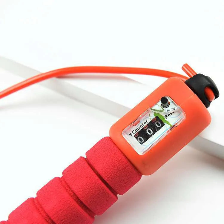 Adult counting skipping rope showing multi-colour options with plastic and sponge handle
