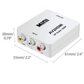 White AV to HDMI converter with 0.5m cable for 1080P signal conversion