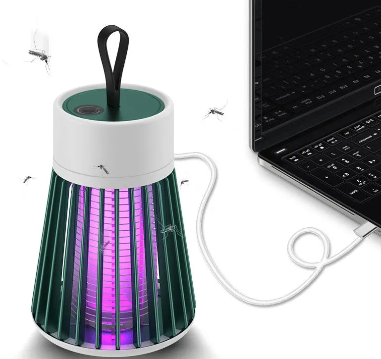 Electric-shock mosquito killer light purple light trap white plastic finish on tabletop indoor use