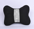 Diamond-studded deerskin velvet car headrest neck pillow with rhinestones in black