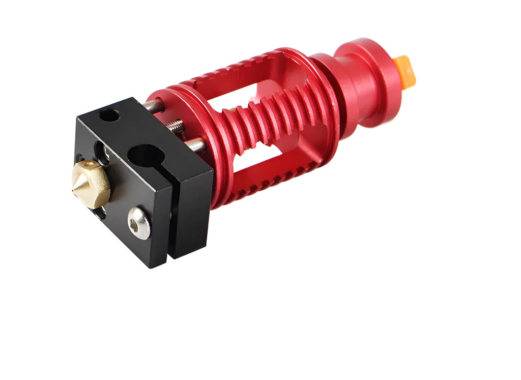 Upgraded Seal extruder with orange buckle, Dragon Hotend ultra-precision head, and six brass nozzles for 3D printer