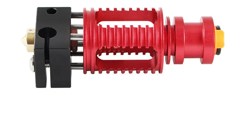 Upgraded Seal extruder with orange buckle, Dragon Hotend ultra-precision head, and six brass nozzles for 3D printer