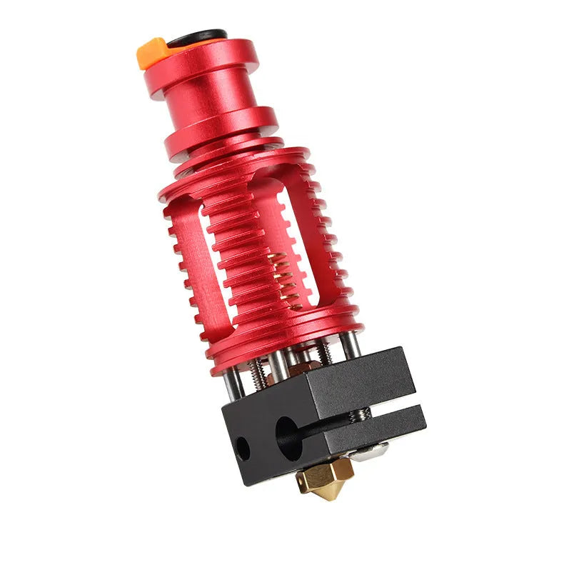 Upgraded Seal extruder with orange buckle, Dragon Hotend ultra-precision head, and six brass nozzles for 3D printer