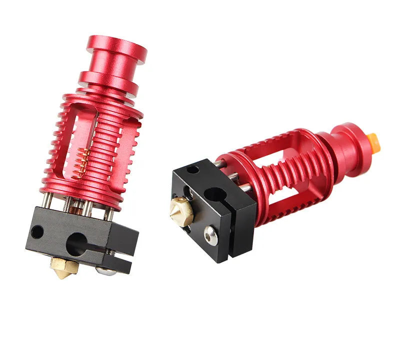 Upgraded Seal extruder with orange buckle, Dragon Hotend ultra-precision head, and six brass nozzles for 3D printer
