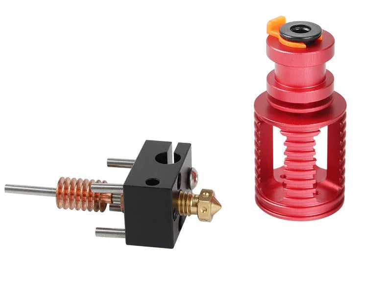 Upgraded Seal extruder with orange buckle, Dragon Hotend ultra-precision head, and six brass nozzles for 3D printer