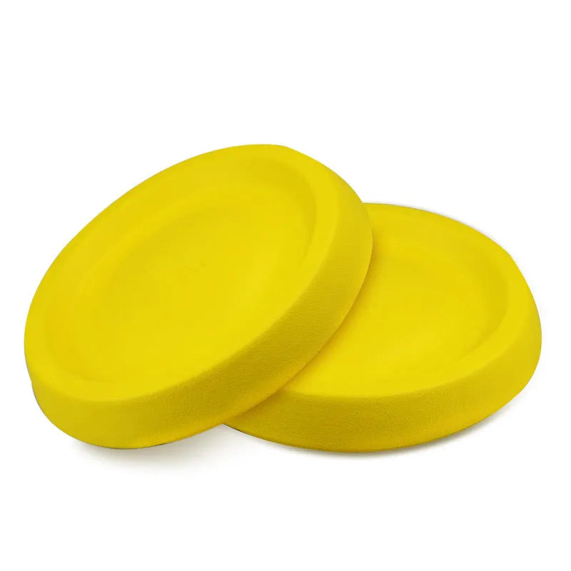 Yellow EVA plastic dog throwing toy weighing 70 grams for play and training