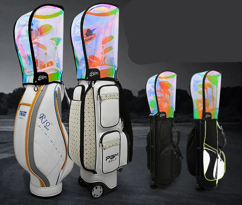 Transparent ball bag cap with laser colours and adjustable buckle for sports equipment