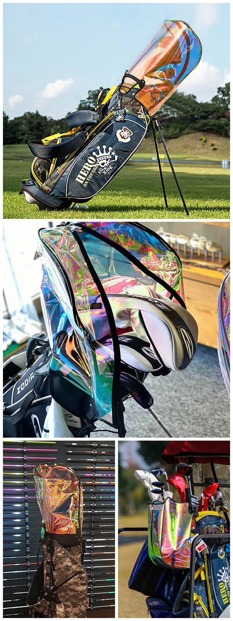 Transparent ball bag cap with laser colours and adjustable buckle for sports equipment