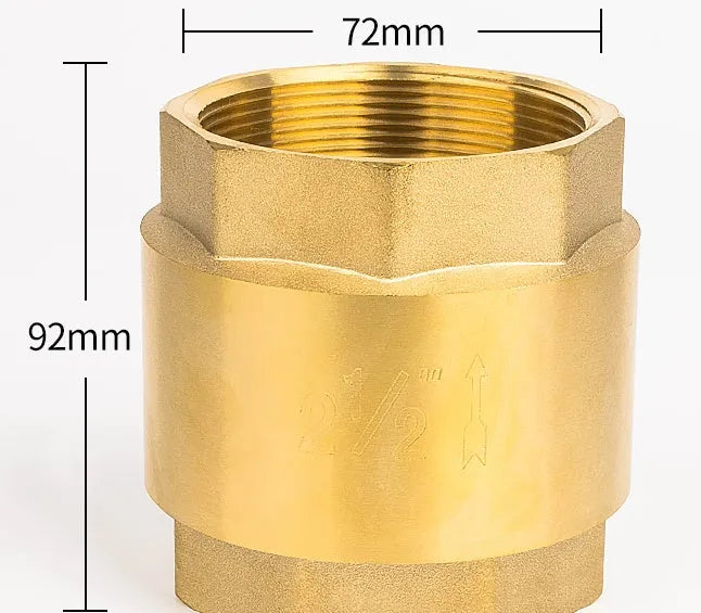 Brass horizontal and vertical check valve with threaded connections in multiple sizes