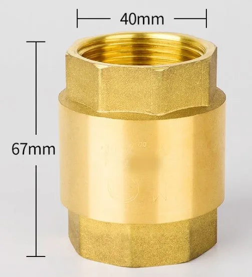 Brass horizontal and vertical check valve with threaded connections in multiple sizes