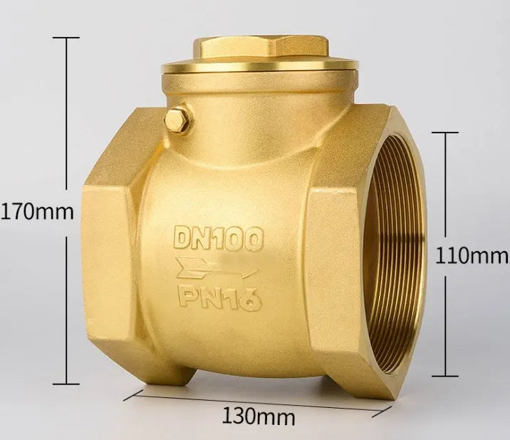 Brass horizontal and vertical check valve with threaded connections in multiple sizes