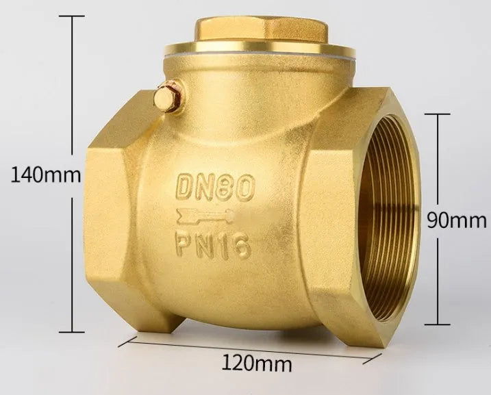 Brass horizontal and vertical check valve with threaded connections in multiple sizes