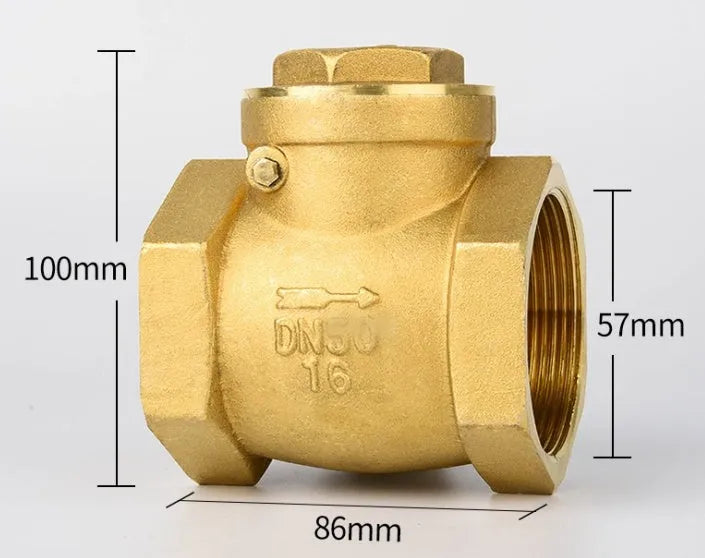 Brass horizontal and vertical check valve with threaded connections in multiple sizes