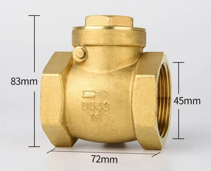 Brass horizontal and vertical check valve with threaded connections in multiple sizes