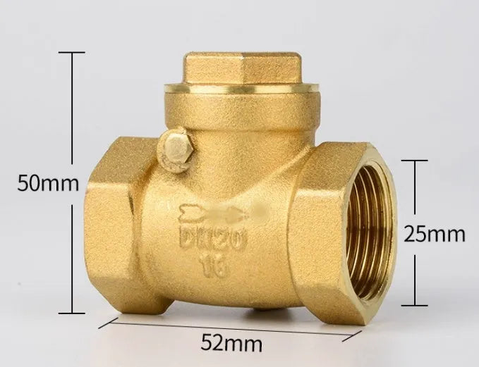 Brass horizontal and vertical check valve with threaded connections in multiple sizes