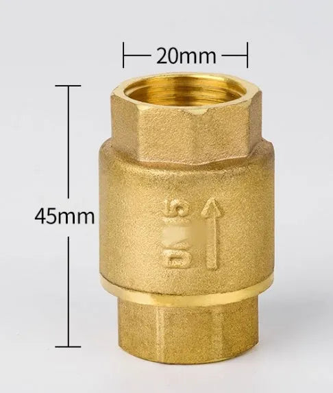 Brass horizontal and vertical check valve with threaded connections in multiple sizes