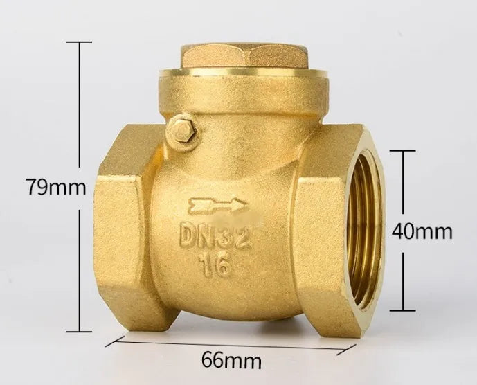 Brass horizontal and vertical check valve with threaded connections in multiple sizes