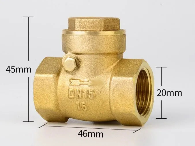 Brass horizontal and vertical check valve with threaded connections in multiple sizes