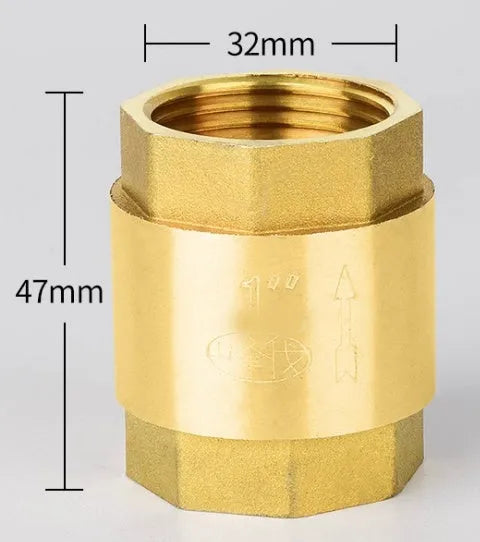 Brass horizontal and vertical check valve with threaded connections in multiple sizes