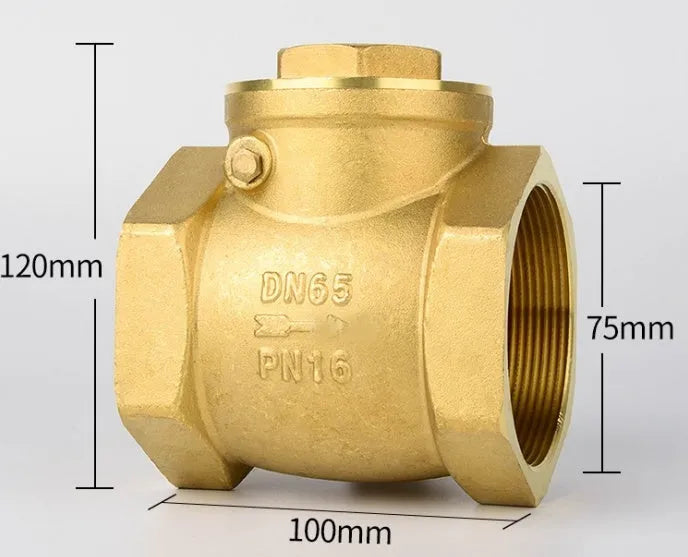 Brass horizontal and vertical check valve with threaded connections in multiple sizes