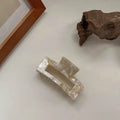 Geometric acetic acid hair clip in beige handmade finish L size 10cm women's hair accessory