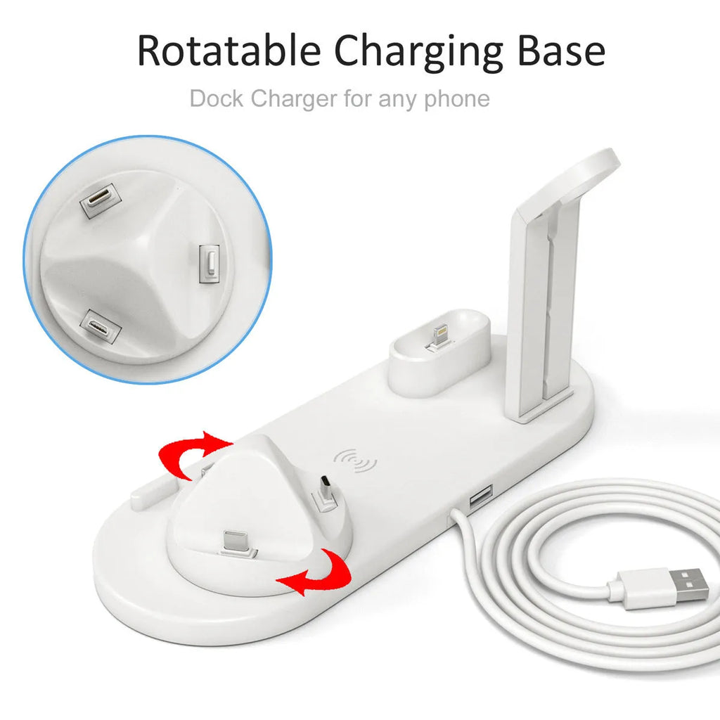 Three-in-one wireless charging station for Apple Watch, AirPods and iPhone in black colour